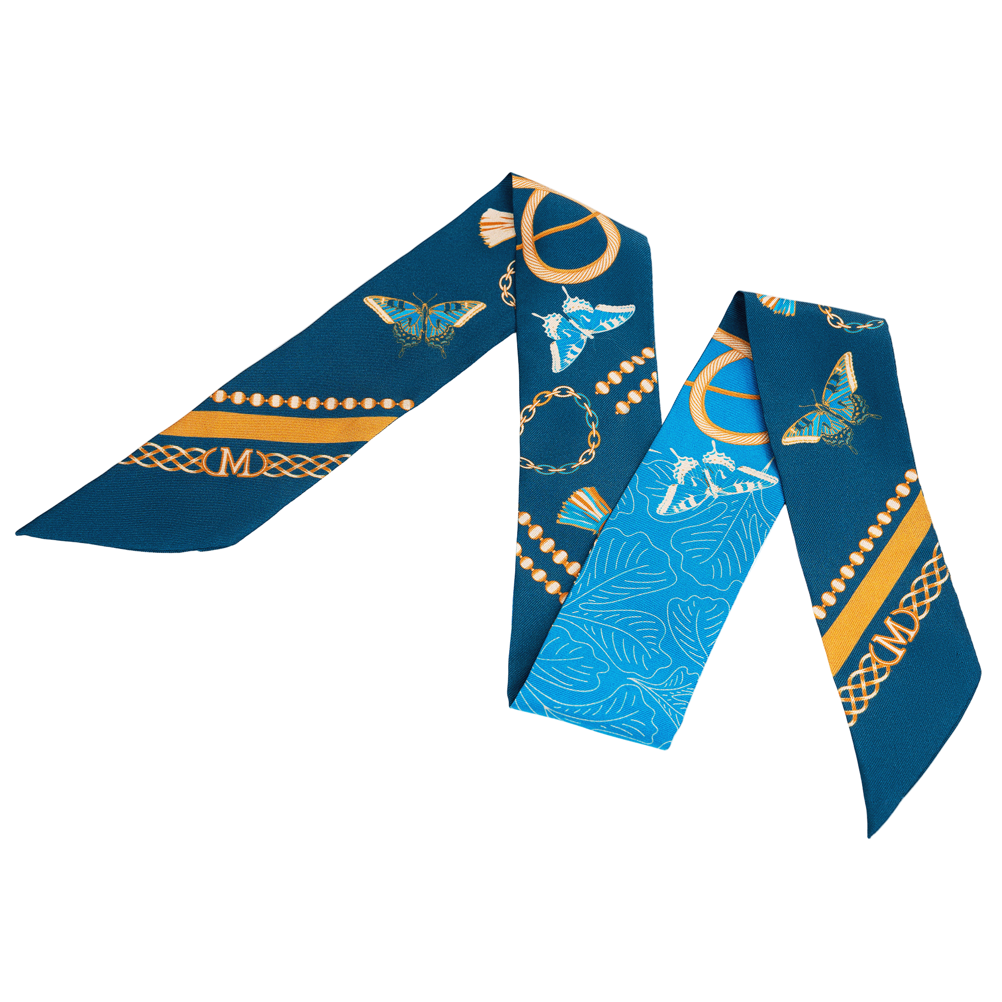 Silk Twilly - Blue Orange