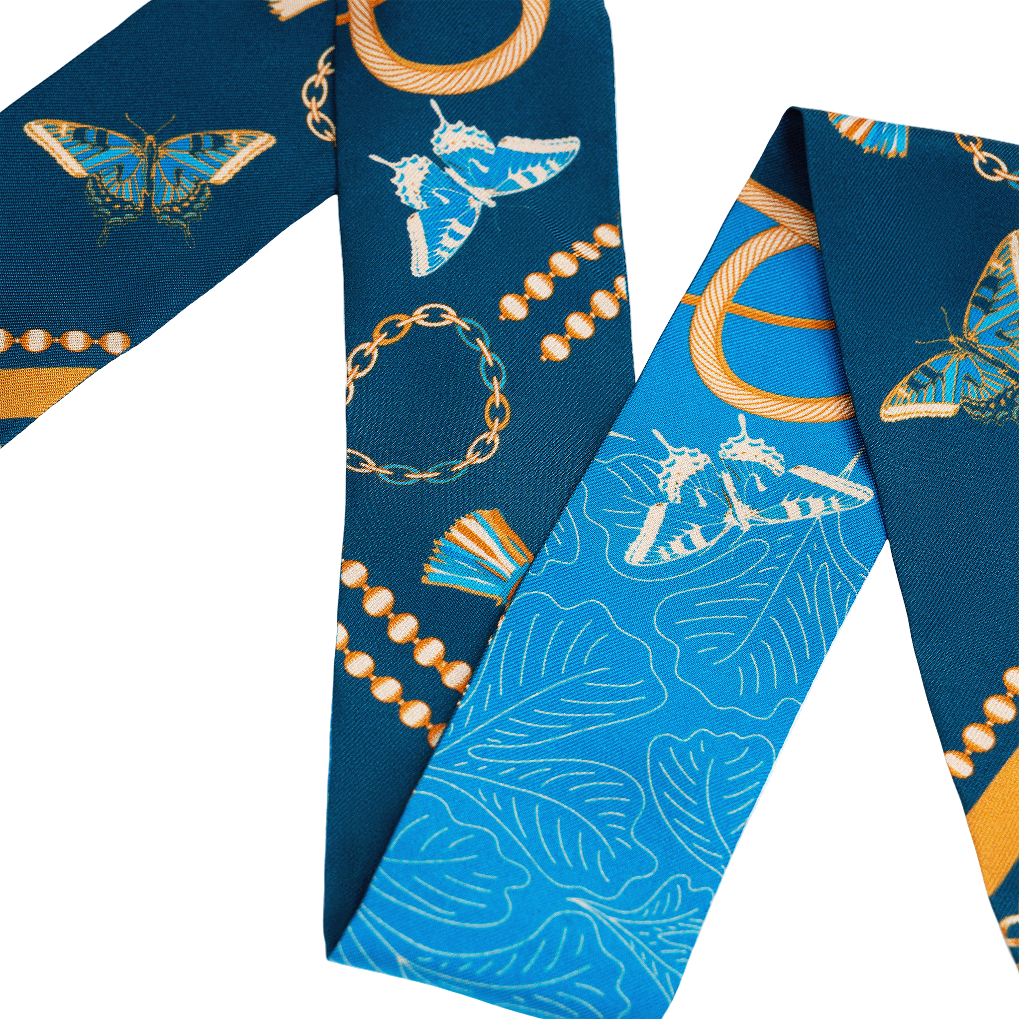 Silk Twilly - Blue Orange