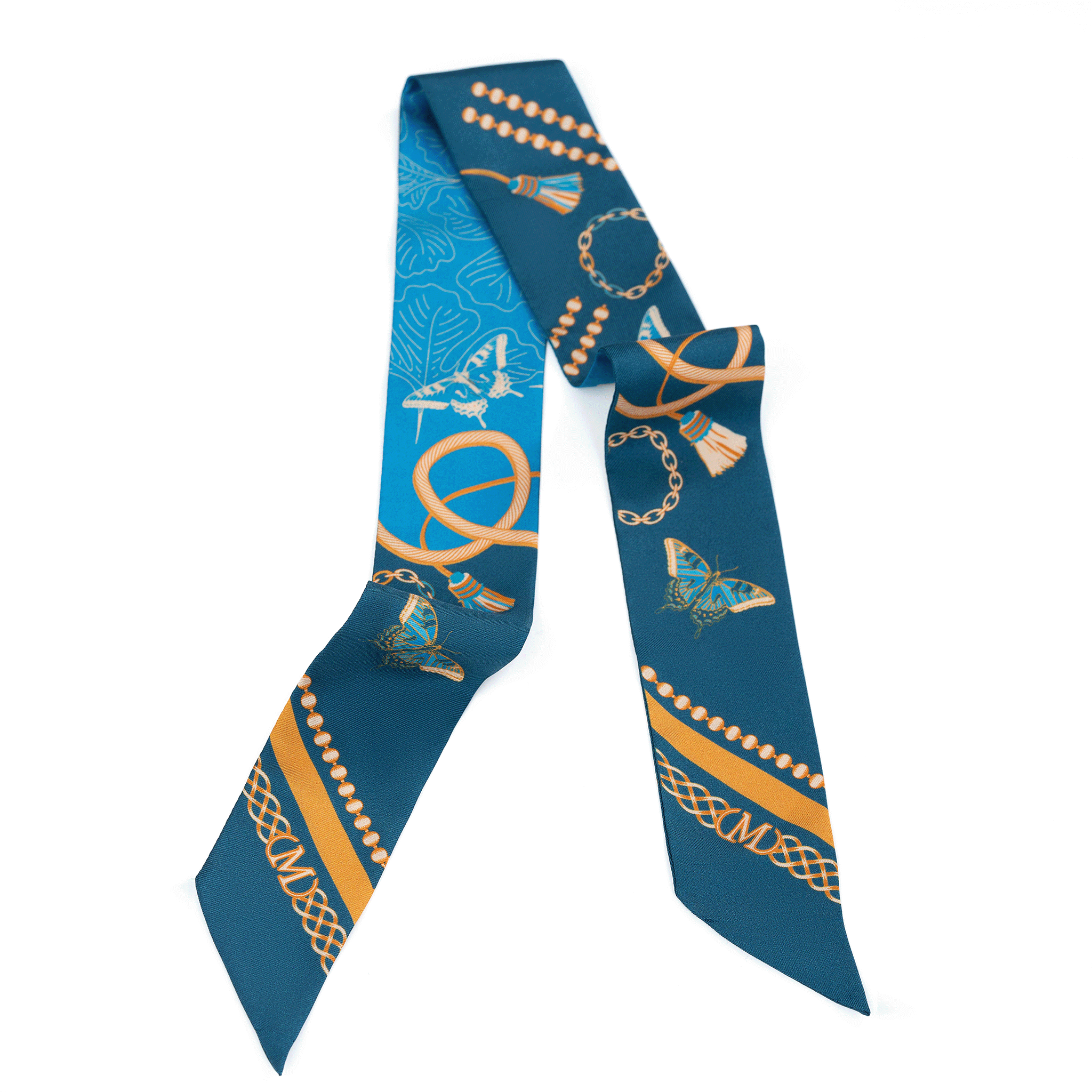 Silk Twilly - Blue Orange