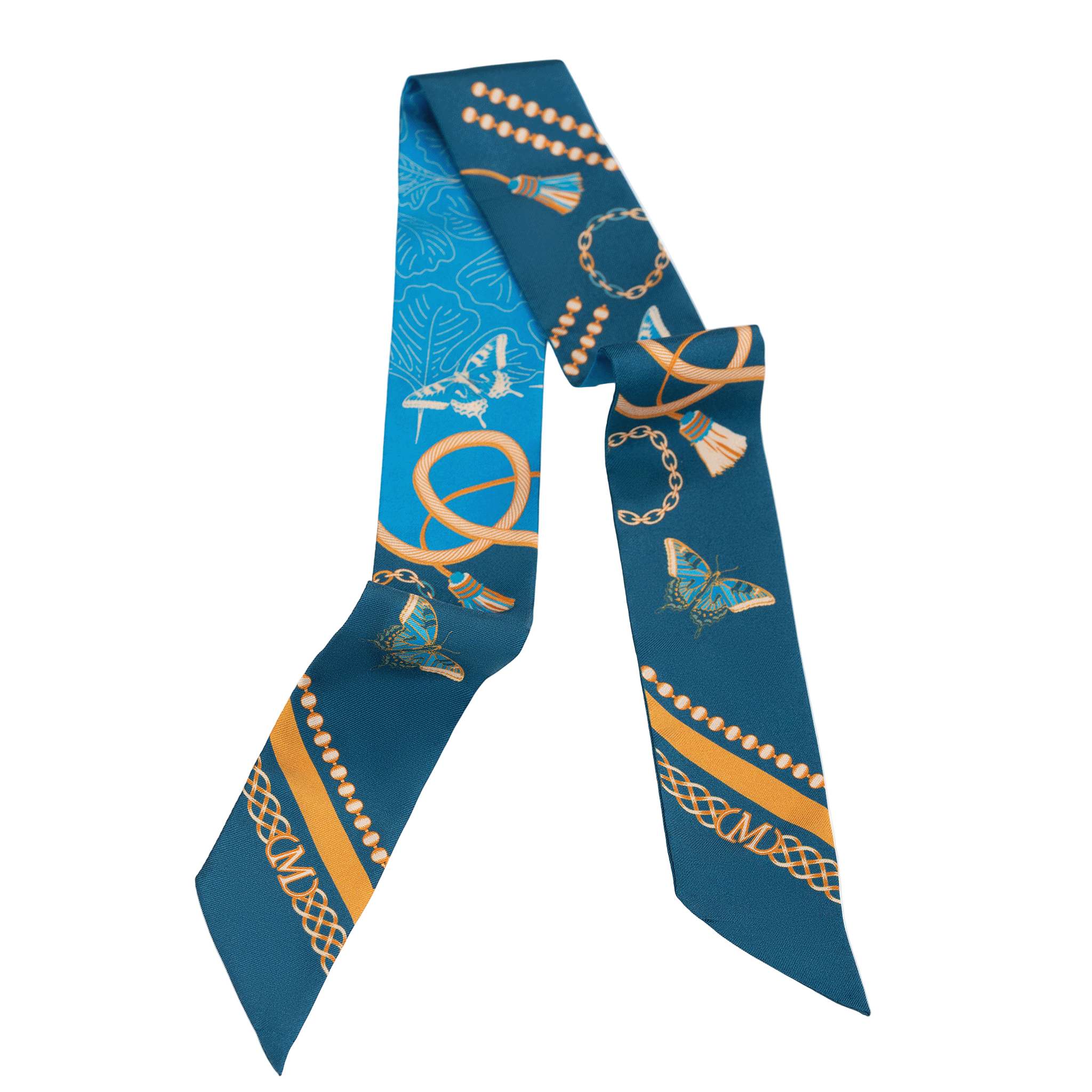 Silk Twilly - Blue Orange