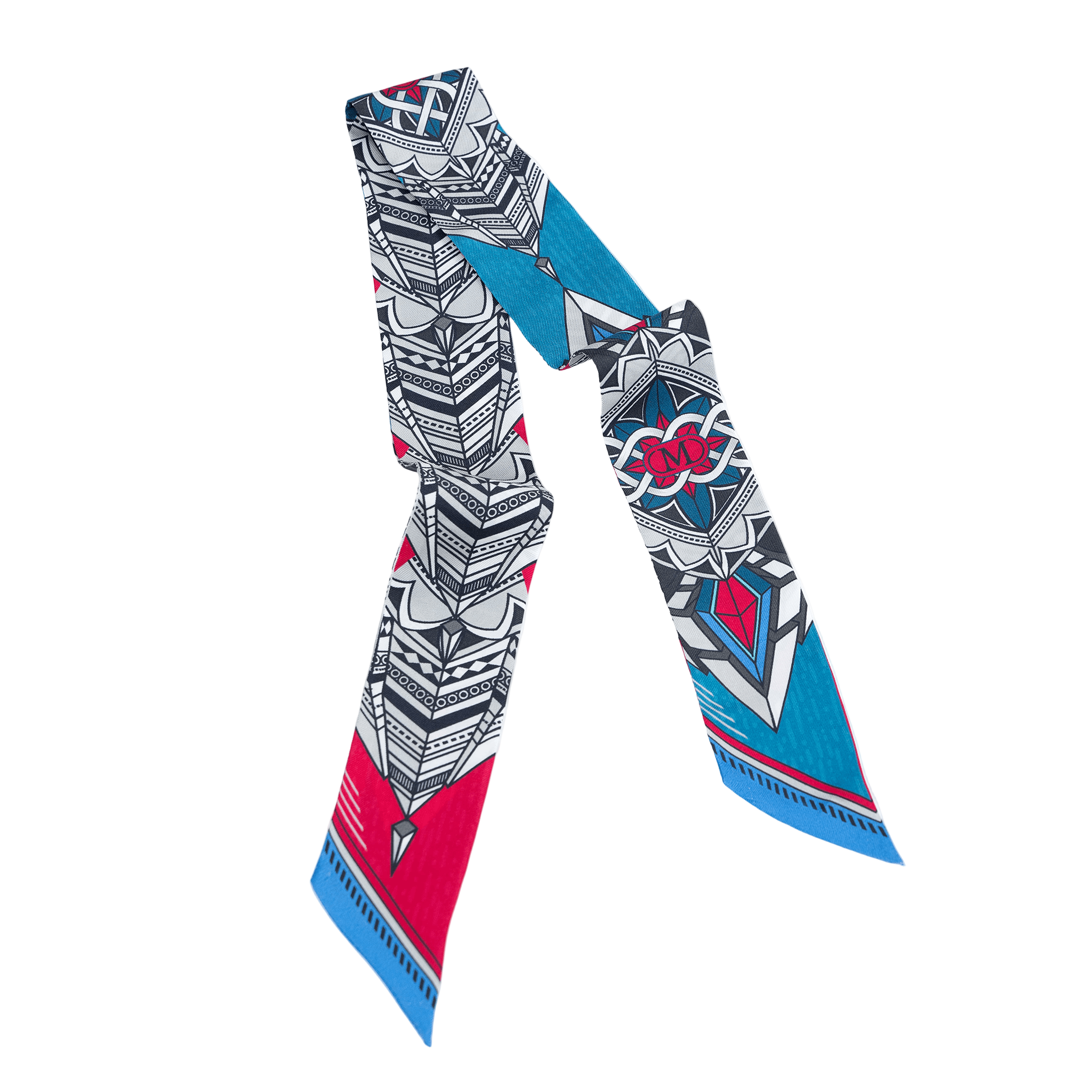 Silk Twilly - Blue Red