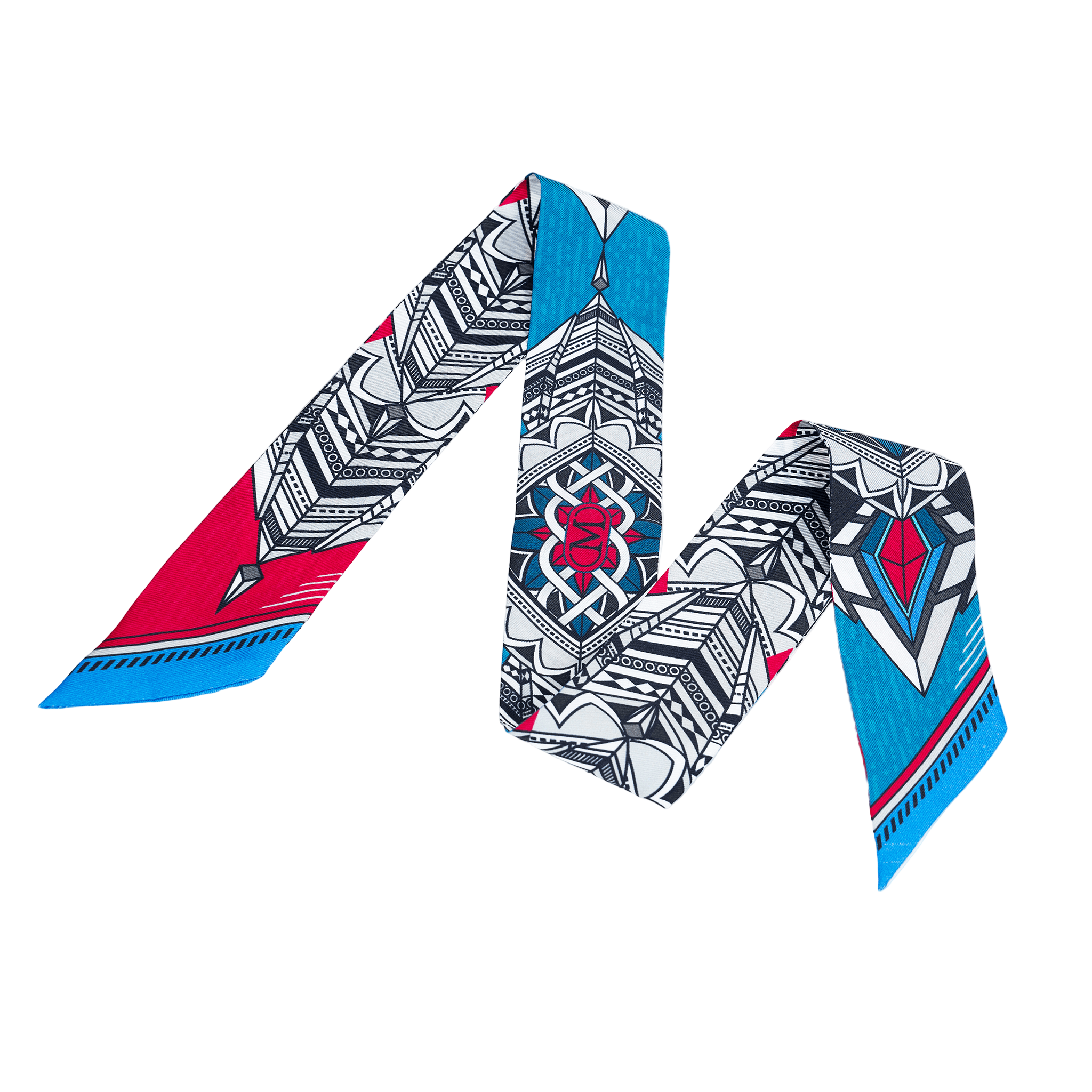 Silk Twilly - Blue Red