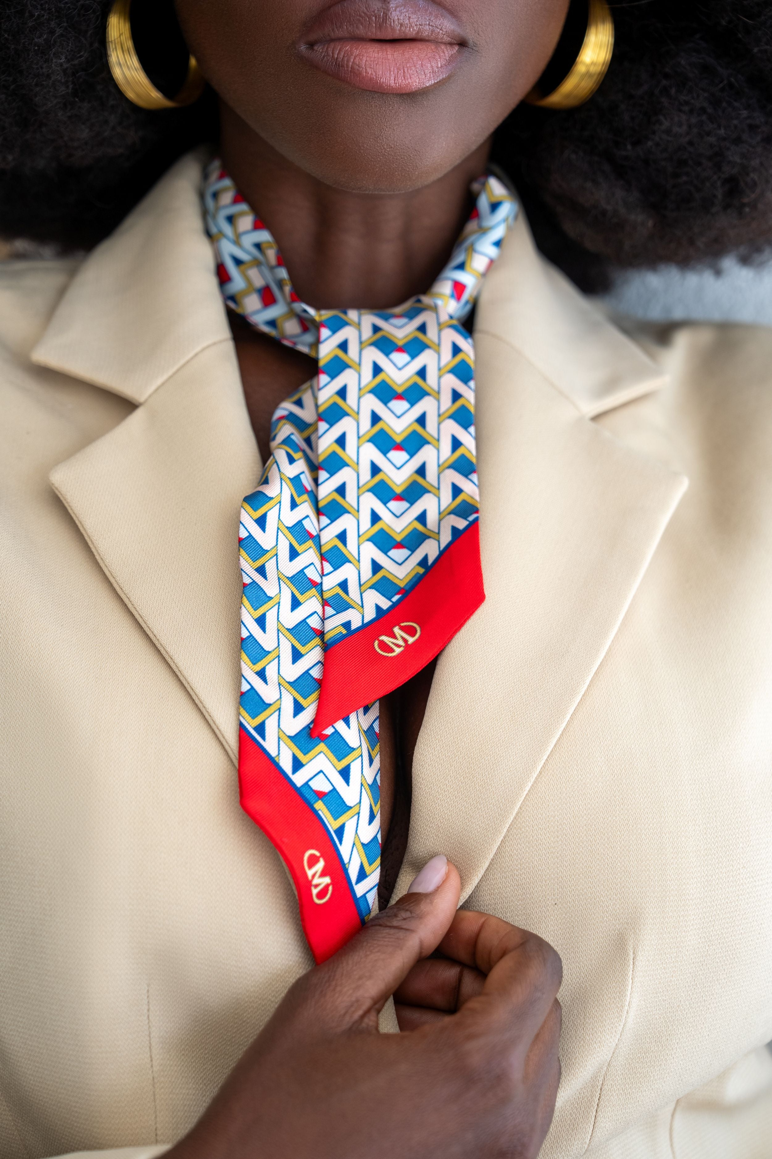 Silk Twilly - Red Blue