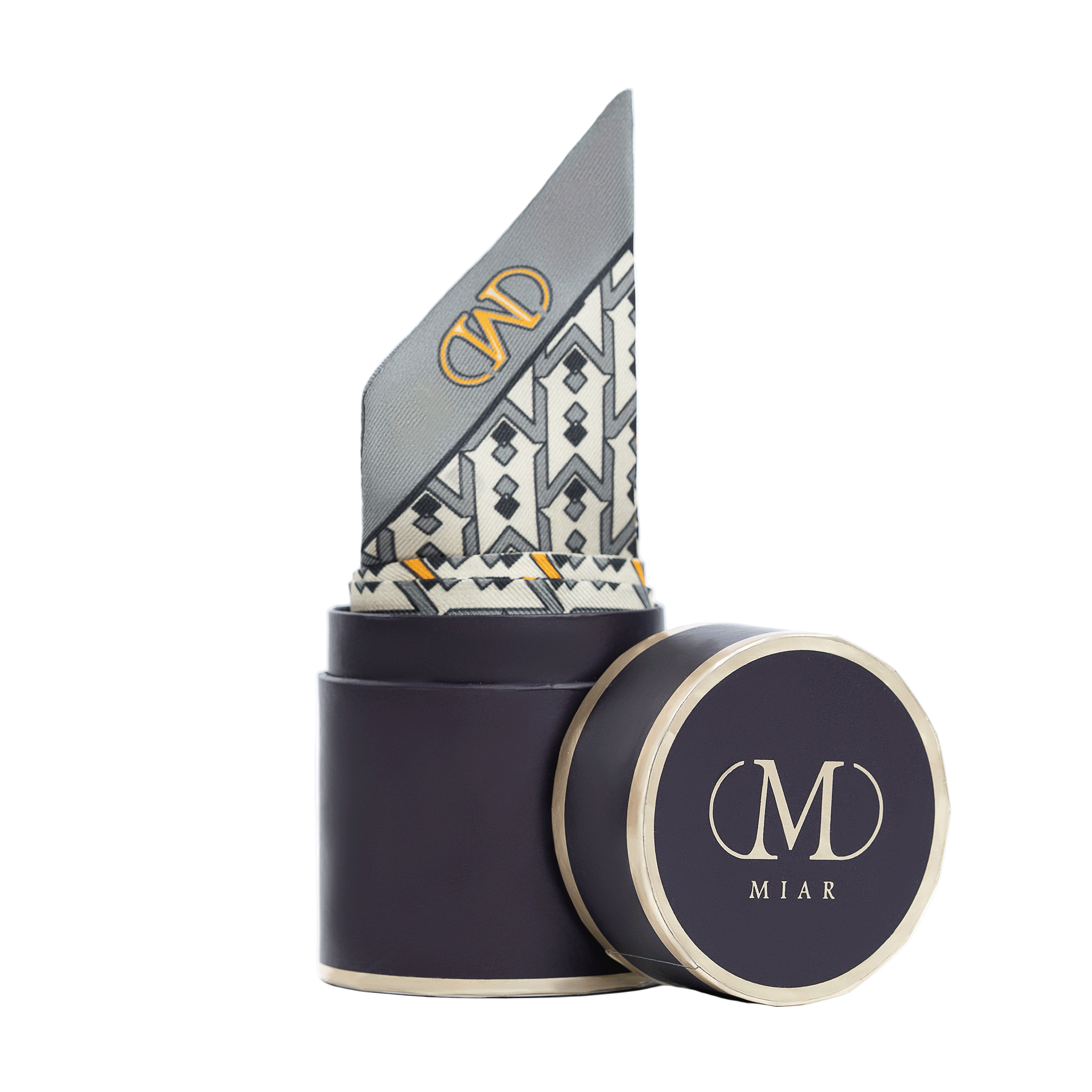 Silk Twilly Scarf - Gray Yellow