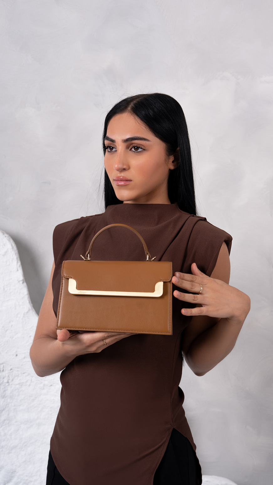 Miss MIAR Brown Ladies Bag Compact