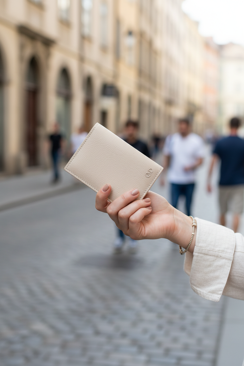 LINEA MIAR CARD WALLET بيج مع موديل