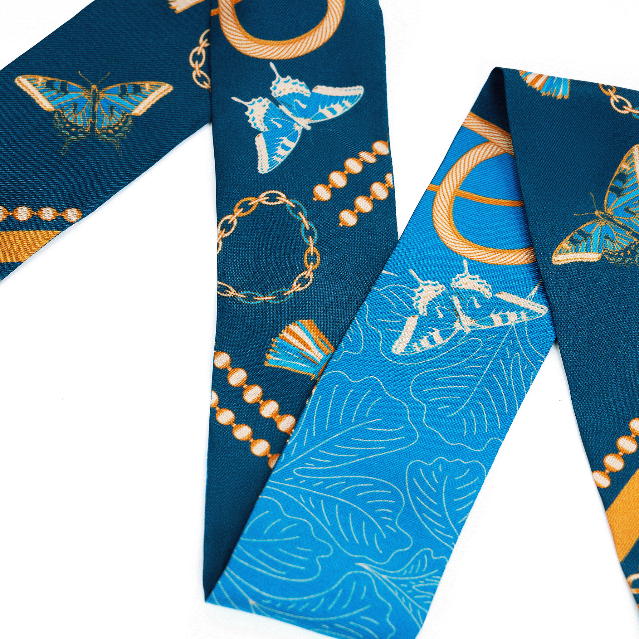Silk Twilly - Blue Orange
